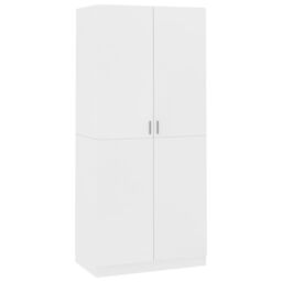 Berkfield Home Wardrobe White 90x52x200 cm Engineered Wood - Size: 90 x 52 x 200 cm - thumbnail 2