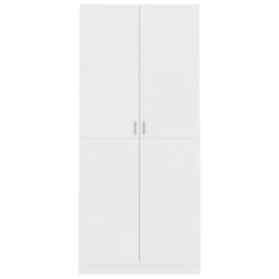 Berkfield Home Wardrobe White 90x52x200 cm Engineered Wood - Size: 90 x 52 x 200 cm - thumbnail 6