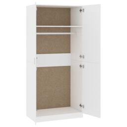 Berkfield Home Wardrobe White 90x52x200 cm Engineered Wood - Size: 90 x 52 x 200 cm - thumbnail 5