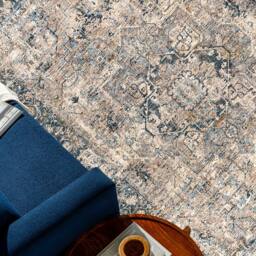 Livabliss Mirabel-Vintage Brown Blue Traditional Boho Fringe Living Dining Rug in Beige - Size: 200 cm x 290 cm - thumbnail 7