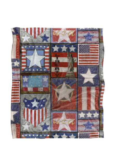 JQ Licensing Jl Patriotic Pattern Silky Touch Super Soft Throw Blanket 152 X 127 cm in White - image 1