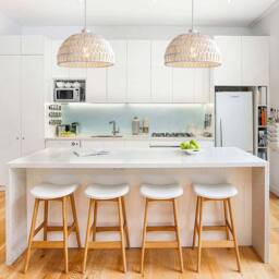 COMELY Pendant Ceiling Light, Handmade Braided Rattan Chandelier E27, White - thumbnail 7