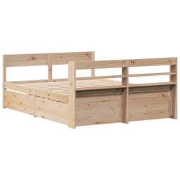 Berkfield Home Bed Frame without Mattress 150x200 cm King Size Solid Wood Pine in Light Brown - thumbnail 8