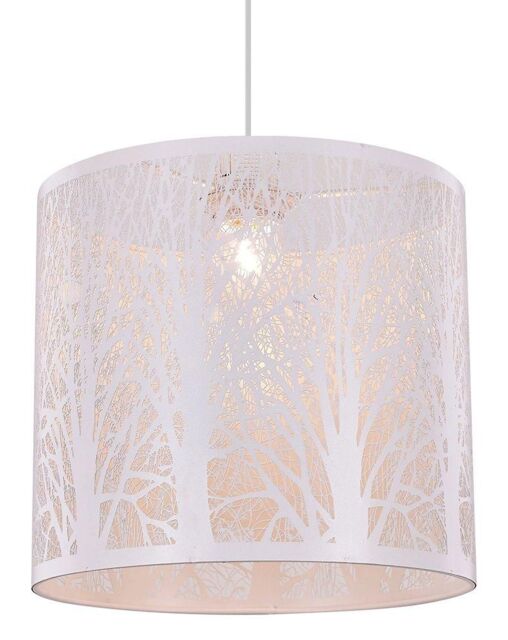 Happy Homewares Unique & Beautiful Metal Forest Design Ceiling Pendant Shade in White - image 1
