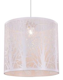 Happy Homewares Unique & Beautiful Metal Forest Design Ceiling Pendant Shade in White