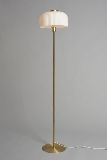 BHS Lighting Binita Ribbed Glass Floor Lamp in Metallic Gold - image 1