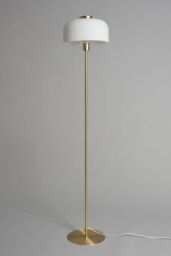 BHS Lighting Binita Ribbed Glass Floor Lamp in Metallic Gold - thumbnail 2