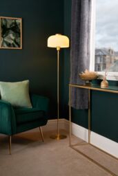 BHS Lighting Binita Ribbed Glass Floor Lamp in Metallic Gold - thumbnail 5
