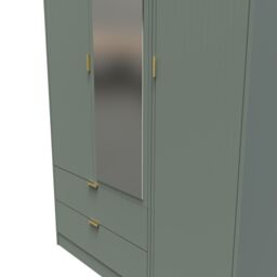 Ready Assembled 2 U Denver Triple Mirror Wardrobe with 2 Drawers (Ready Assembled) in Pale Green - thumbnail 4