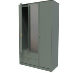 Ready Assembled 2 U Denver Triple Mirror Wardrobe with 2 Drawers (Ready Assembled) in Pale Green - thumbnail 5