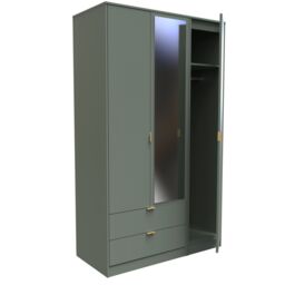Ready Assembled 2 U Denver Triple Mirror Wardrobe with 2 Drawers (Ready Assembled) in Pale Green - thumbnail 6