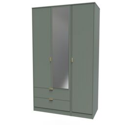 Ready Assembled 2 U Denver Triple Mirror Wardrobe with 2 Drawers (Ready Assembled) in Pale Green - thumbnail 3