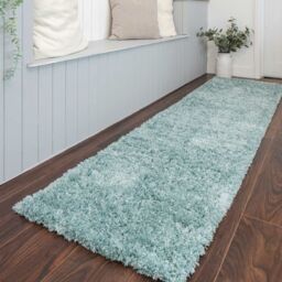 Kukoon Duck Egg Blue Super Soft Shaggy Rug - Size: 200 cm x 290 cm - thumbnail 4