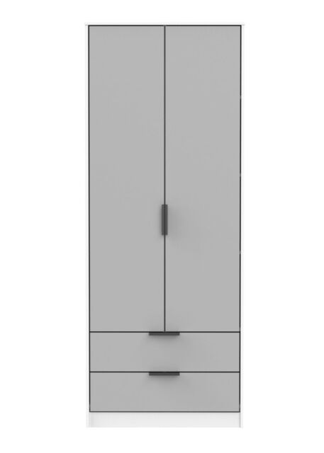 Ready Assembled 2 U Fuji 2 Door 2 Drawer Wardrobe (Ready Assembled) in Mid Grey - image 1