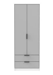 Ready Assembled 2 U Fuji 2 Door 2 Drawer Wardrobe (Ready Assembled) in Mid Grey - thumbnail 1