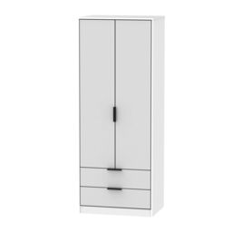 Ready Assembled 2 U Fuji 2 Door 2 Drawer Wardrobe (Ready Assembled) in Mid Grey - thumbnail 2
