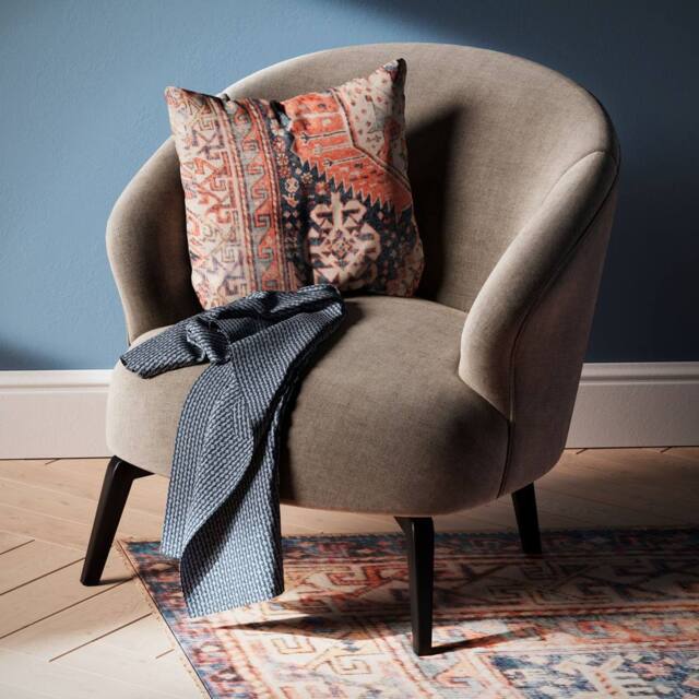 Kukoon Beige Terracotta Persian Style Washable Cotton Cushion - Size: 50 cm x 50 cm - image 1