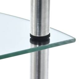 Berkfield Home Durable 5-Tier Shelf Transparent 30x30x130 cm Tempered Glass in Clear - Size: 30 x 30 x 130 cm - thumbnail 4