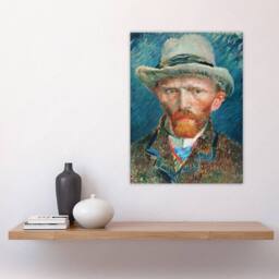 "Artery8 Self Portrait With Hat Van Gogh Vintage Wall Art Print Poster in Blue - Size: W18"" x H24""" - thumbnail 4