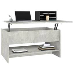 Berkfield Home Modern Coffee Table Concrete Grey 80x50x40 cm Engineered Wood - Size: 80 x 50 x 40 cm - thumbnail 4