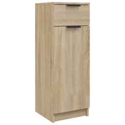 Berkfield Home Bathroom Cabinet Sonoma Oak 32x34x90 cm Engineered Wood in Brown - Size: 32 x 34 x 90 cm - thumbnail 2