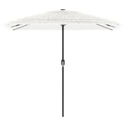 Berkfield Home Garden Parasol with Steel Pole White 248x248x248 cm - Size: 248 x 248 x 248 cm - thumbnail 4