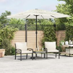 Berkfield Home Garden Parasol with Steel Pole White 248x248x248 cm - Size: 248 x 248 x 248 cm - thumbnail 1