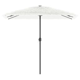 Berkfield Home Garden Parasol with Steel Pole White 248x248x248 cm - Size: 248 x 248 x 248 cm - thumbnail 3
