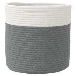 Berkfield Home Storage Baskets 2 pcs Grey & White √ò28x28 cm Cotton - Size: 28x28 cm - thumbnail 6