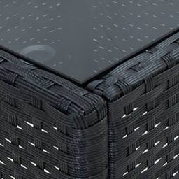 Berkfield Home Garden Table Black 75x40x37 cm Poly Rattan - Size: 75 x 40 x 37 cm - thumbnail 4