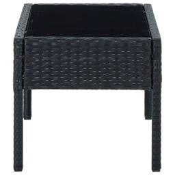 Berkfield Home Garden Table Black 75x40x37 cm Poly Rattan - Size: 75 x 40 x 37 cm - thumbnail 3