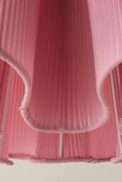 ValueLights Jemima Pleated Scalloped Easy Fit Lamp Shade with Bulb in Pale Pink - thumbnail 5