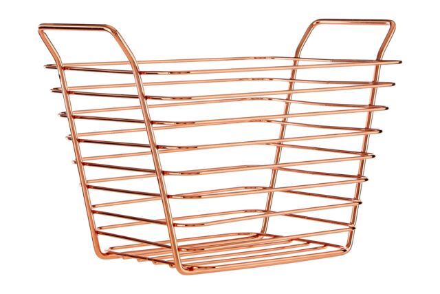 Orsina Small Gold Finish Wire Basket, Copper Plated Metal Wire Basket For Kitchen, Everyday Use Loo, Utility Basket - image 1