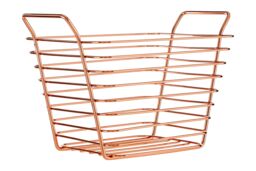 Orsina Small Gold Finish Wire Basket, Copper Plated Metal Wire Basket For Kitchen, Everyday Use Loo, Utility Basket