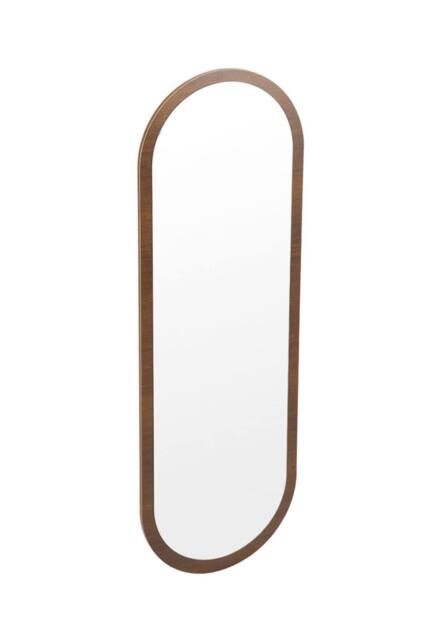 Living and Home Full Length Wall Mounted Mirror in Walnut - image 1