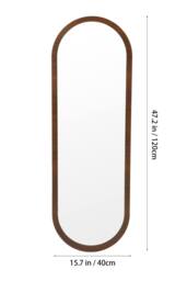 Living and Home Full Length Wall Mounted Mirror in Walnut - thumbnail 6