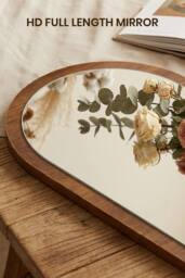 Living and Home Full Length Wall Mounted Mirror in Walnut - thumbnail 4