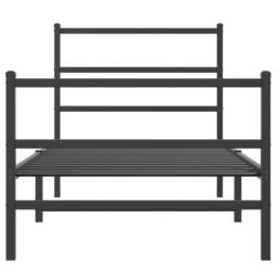 Berkfield Home Metal Bed Frame without Mattress with Footboard¬†Black 90x190cm in Black - Size: 90x190 cm - thumbnail 5