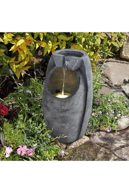 Living and Home Solar-Powered Outdoor Rockery Decor Water Fountain in Natural - image 1