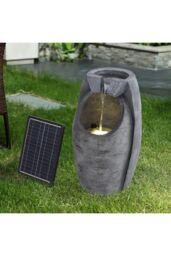 Living and Home Solar-Powered Outdoor Rockery Decor Water Fountain in Natural - thumbnail 3