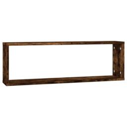 Berkfield Home Wall Cube Shelves 2 pcs Smoked Oak 80x15x26.5 cm Engineered Wood in Brown - thumbnail 5