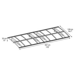 Palram Patio Cover Bordeaux Door Awning Canopy 4460 Clear - L447 cm - White - thumbnail 2