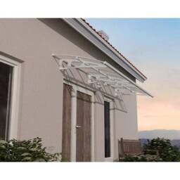 Palram Patio Cover Bordeaux Door Awning Canopy 4460 Clear - L447 cm - White - thumbnail 3