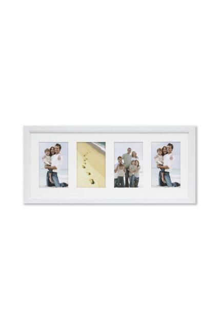 Arpan MDF 4, Multi Aperture Modern Photo Picture Frame with Mount in White - image 1