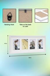 Arpan MDF 4, Multi Aperture Modern Photo Picture Frame with Mount in White - thumbnail 2