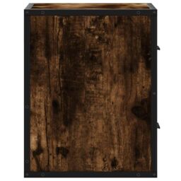 Berkfield Home Wall-mounted Bedside Cabinets 2 pcs Smoked Oak 40x31x39.5 cm in Brown - thumbnail 7