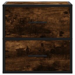 Berkfield Home Wall-mounted Bedside Cabinets 2 pcs Smoked Oak 40x31x39.5 cm in Brown - thumbnail 5