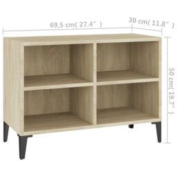 Berkfield Home TV Cabinet with Metal Legs Sonoma Oak 69.5x30x50 cm in Brown - thumbnail 6