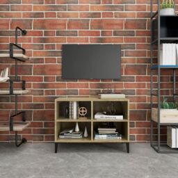 Berkfield Home TV Cabinet with Metal Legs Sonoma Oak 69.5x30x50 cm in Brown