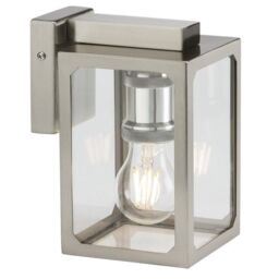Netlighting E27 Wall Lantern Brushed Chrome 230V IP23 in Grey